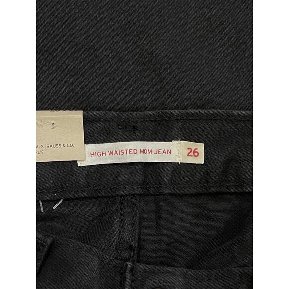 Levi's Women's High Waisted Mom Jeans, Black Destructed, 26 x 27 - Picture 10 of 12